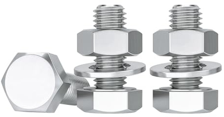 Drenky M8x20mm Sechskantschrauben Bolzen Und Muttern Set Edelstahl A2 V2A Schraubenset M8 Maschinenschrauben Unterlegscheiben Sortiment Kit, 10 Stück, DIN933 / DIN934 / DIN125