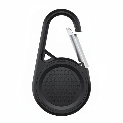 AirGear® AirTag Hülle mit Karabiner + EXTRA Schutzeinlage - Snap-&-Lock Schutzhülle aus ABS & Silikon - Airtag Case kompatibel mit Apple AirTag, Clip für Schlüssel | Gepäck | Haustiere (Schwarz)