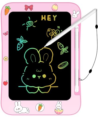 Genialba LCD Writing Tablet for Kids, Colorful Screen Drawing Board for 3-7 Year Old Boys & Girls - Educational Toys for Birthday & Christmas (Rabbit)