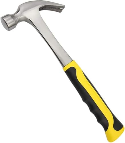 Martillo de garra resistente for bricolaje, forjado de una sola pieza, mango acolchado de PVC antivibración. Material: acero con alto contenido de carbono. 1 pieza.(0.75KG)