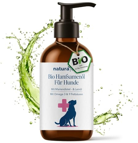 naturacbd Hanföl für Hunde mit Leinöl & Mariendistel | Natürliches Barf-Öl zur Unterstützung von Gelenken, Beweglichkeit, Verdauung & Vitalität | Bio-Öl für Haut & Fellpflege