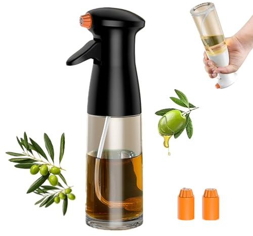 Oil Spray, 230ml Oil Sprayer For Kitchen Accessories, Widely Suitable For Air Fryer, Bbq, Baking, Salad, 2 In 1 Kitchen Gadgets Accessories (Black)