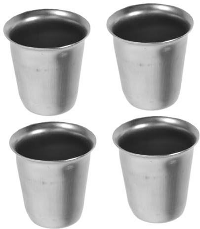 IMIKEYA 4 pièces Gobelets Acier Inoxydable Calices Multifonctions pour Vin Eau Bénite et Whisky Base Plate Stable Design Élégant pour Cérémonies Religieuses