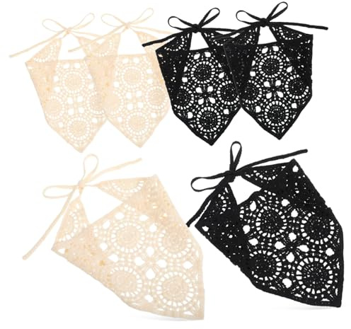 TOPPERFUN 6 Stück Packung Gehäkelte Dreieckstücher für Damen Elegantes Strick Haartuch mit Sicherem Verschluss Haarzubehör für Fotos und Reisen