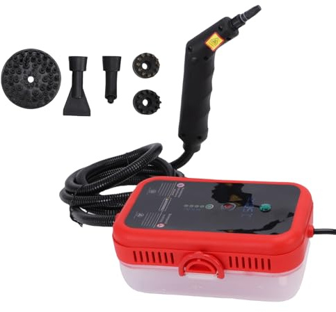 Luocute Pulitore a Vapore Portatile da 1600 W, Macchina per la Pulizia a Vapore Pressurizzato Ad Alta Temperatura da 105 ° con Serbatoio da 800 Ml e Accessori, per la (Spina europea da 230 V)
