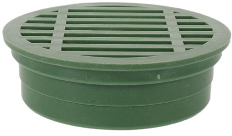 HOMSFOU Green Plastic Garden Drain Cover with Round Grate for Outdoor and Lawn Horticulture Drain Grate for Efficient Rainwater Drainage and Debris Control in Flower Beds and Landscapes