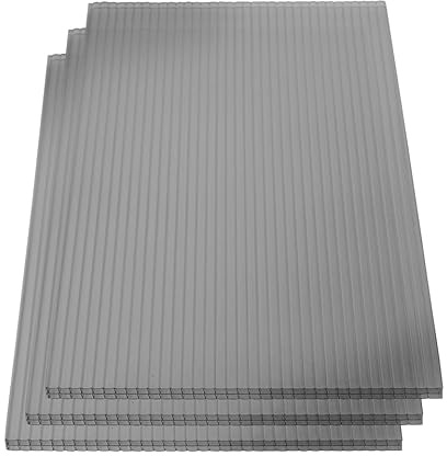 KAISER plastic® Doppelstegplatten Anthrazit-Grau PC [16/20 mm] – Made in Germany | Schlagfeste Hohlkammerplatten für Terrasse & Carport | 3er, 4er oder 5er Set | Längen: 2m – 4m (3, 98 x 300 cm)