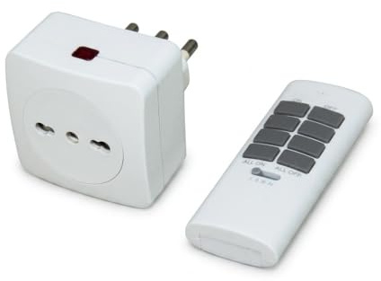 Kit Presa Wireless Radiocomandata 2000W, Interruttore Telecomandato 433,92 MHz ad Autoapprendimento, Telecomando Multi-Canale 12CH a Lunga Portata 30m, Presa Schuko Domotica e Fai-da-Te