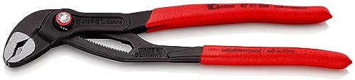 Knipex Cobra® QuickSet Pince multiprise de pointe grise atramentisée, gainées en plastique antidérapant 250 mm 87 21 250