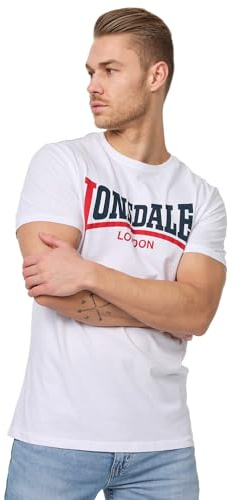 Lonsdale Camiseta Manga Corta Two Tone, Bianco, Large