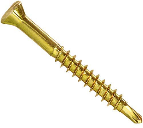 PARCO Dielenschrauben 3,2x50mm, Gelb-chromiert, TX10, 1000 Stück Senkkopf - ideale Befestigung für Holzdielen, Terrassendielen, Wandverkleidung, Wandpaneele oder Deckenverkleidung