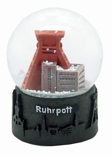 Souvenir Schneekugel Ruhrpott Skyline | Reiseandenken Deutschland Ruhrgebiet | B: 65mm H: 85mm | 30045