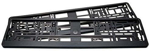 2er Set Kennzeichenhalter matt schwarz, passend für deutsche EU Standard Kennzeichen 520 x 110 mm.