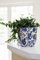 Ivyline Monza Ceramic Vintage Blue Planter 15.5Cm VBM1416, Cream/Pink/Blue