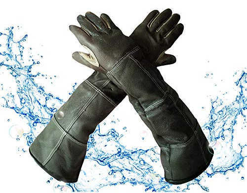 YBB Waterproof Animal Handling Gloves, Anti-Scratch/Bite Protective Long Gloves for Pet Cat Bathing Dog Bird(S)