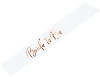 Generique - Schärpe für eine angehende Braut JGA-Accessoire Weiss-roségold 75 cm - Weiß