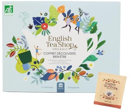 English Tea Shop - Coffret thés et infusions bio Délices d'Hiver - 6 mélanges de thés et infusions de Noël dans une boîte de 48 sachets - Coffret à offrir - Idée cadeau de Noël