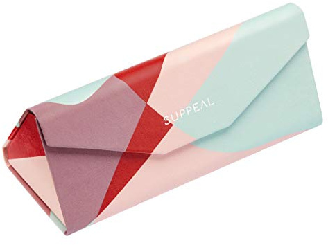 SUPPEAL Brillenetui faltbar – faltbares dreieckiges Brillenetui, flaches und schmales Etui für Brille und Sonnenbrille, buntes Design für Damen und Herren