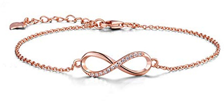 CERSLIMO Silver/Gold/Rose Gold Bracelet, Sterling Silver 925 & Gold Plated Infinity Bracelet Friendship Zirconia Jewellery for Womens Girls Girlfriend Sister Friend Christmas Birthday Gift