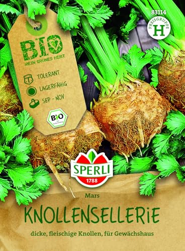 Sperli BIO Knollenselleriesamen Mars 83114, Gemüsesaat | Aromatischer Wurzelsellerie mit großen, für Hochbeet &Freiland