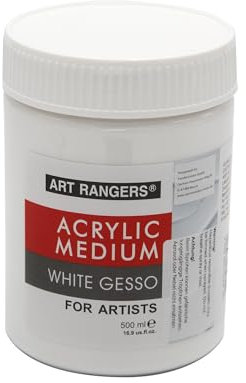 Paintersisters® Gesso Acrilico Bianco, 500 ml, Primer per Colori Acrilici, ad Olio e Alchidici, per Tela e Panno da Pittura
