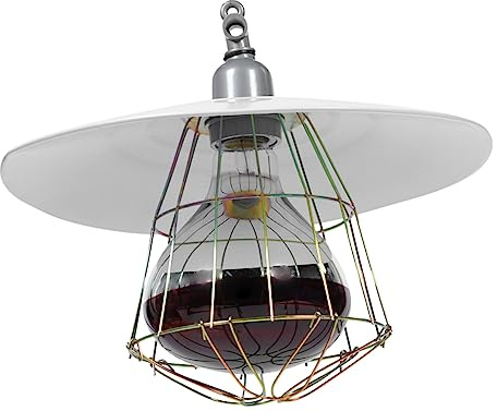 Housoutil Lampe Chauffante pour Bétail et Chiens 150w en Fer et Verre, Facile à Installer Haute Sécurité pour Chauffage et Protection des Animaux