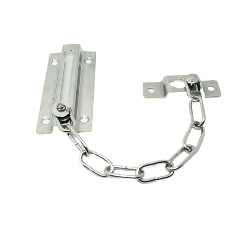 SynapSYA Edelstahl Tür Sicherheitsfang Kette Sicherheit Riegelschlösser Schrank Riegel Schutz Verriegelung Front Home Tools Eisen Hängekette TüRkette(Silver)