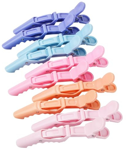 10 Stück Professional Krokodil Haarclips, Krokodil Friseur Clips, Friseur Abteilklammern Krokodil, Styling Haarklammern aus Kunststoff, Rutschfeste Haarspangen Damen, Professionelle Friseurspange