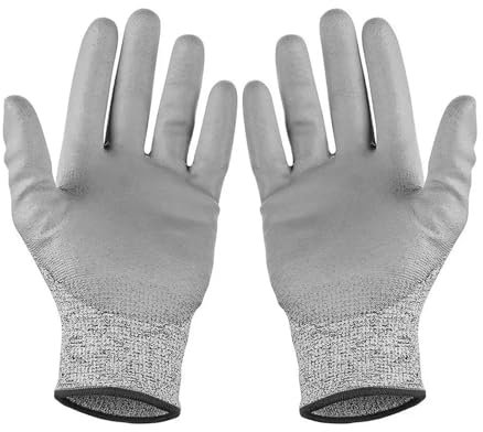 BADIKA Gants de sécurité Anti-Coupure Gants de sécurité Anti-Coupure Niveau 5, Haute résistance, Industrie Cuisine Jardinage, Anti-Rayures, Coupe de Verre, Multi-usages(L)