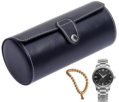 Boîte de présentation pour montre – Boîte de rangement pour montres, boîte de rangement pour montres | Boîte de voyage cylindrique pour montres, étui de transport portable multifonction, accessoires