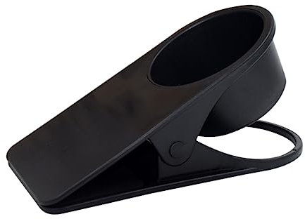 YOSADIER Clip para Portavasos De Mesa Grande Abs Negro Abrazadera Fuerte Soporte Lateral Regulable para Botellas, Tazas De Café y Platillos Uso Hogar y Oficina
