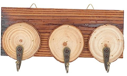 BUGUUYO Holzträger S über Türhänger Wandhaken Kleiderbügel mit mehreren Haken Aufhänger Kleiderbügel zur Aufbewahrung von Kleidern Haken zur Aufbewahrung von Kleiderhüten Kupfer Hellbraun