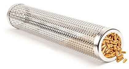 ibasenice Edelstahl-rundrohr-rauchgenerator Für Grillen Mit Feiner Lochung Für Raucharoma Kompatibel Mit Holzkohle Und Pelletgrills