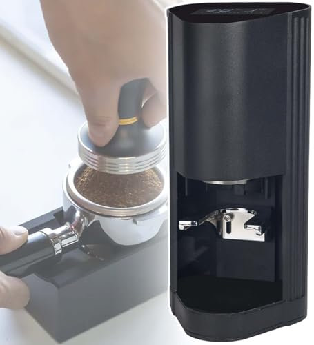vnmudzeo Presse à Café éLectrique Professionnelle, pour Un Expresso Parfait, Niveleur Automatique De Poudre De Café 58 Mm, Force RéGlable De 5 à 30 Kg,Black