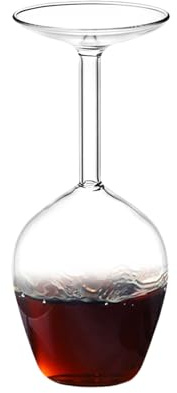 Ahuuen Bicchiere Da Vino Sottosopra | Coppe Sottosopra - Calice 400ml per Bevande Fredde e Calde Occasioni Speciali Compleanno Natale San Uomo