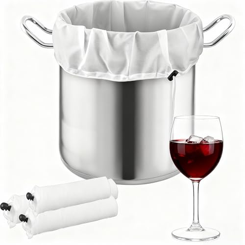 3PCS HYMC Muslin Bags,Fine Mesh Strainer Bag for Home Brewing Hops Grains ruit Cider Apple Grape Wine Making,Press Drawstring Straining Brew in a Bag for Cooking Coffee Yogurt（46 * 40cm）