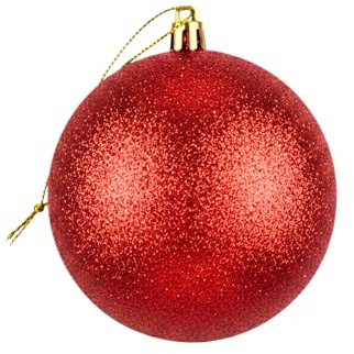 20 cm stor röd julgranskula PVC okrossbar glitterfinish julbollar prydnad – festlig julgran hängande dekorationer, rund prydnad för semester heminredning