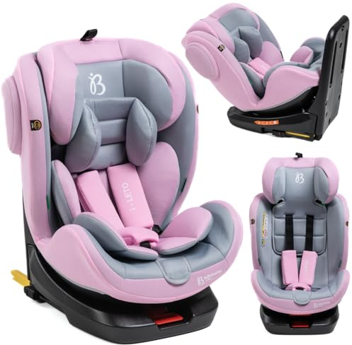 BBL - Siège auto Isofix - pivontant 360 ° - 40-150 cm - 0-36kg i- size i-Leto- rose