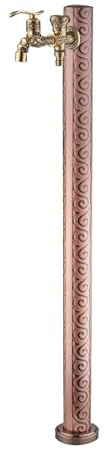 Colonne d'Eau de Jardin, Colonne d'eau De Jardin Verticale en Acier Inoxydable 304, Colonne d'eau Rétro, Robinet En Laiton, pour L'arrosage L'irrigation et Le Lavage(Copper)