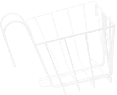 HOMSFOU Supporto per Fioriera in Metallo Bianco Sospeso, Portavaso da Balcone in Ferro Ringhiera, Supporto per Piante Versatile per Cucina, Giardino e Tavolo, Struttura Stabile e Spaziosa