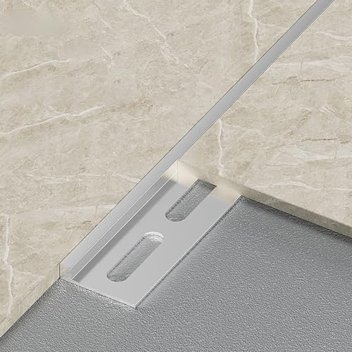Coayuou Bordure Carrelage Profil Finition 100cm* 3 Pièces Baguette Aluminium Design Raffiné pour Parquet Et Carrelage, S’adapte À Tous Types De Pièces, Modernisez Vos Espaces(Silver,10mm)