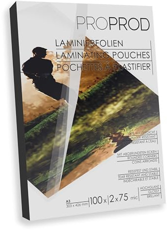 ProProd Premium Laminierfolien, 100 Stück, A3, 75/80mic , hochglanz , Die Verpackung kann variieren
