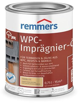 Remmers WPC-Imprägnier-Öl farblos, 0,75 Liter, WPC Öl für innen und außen, für Terrassen, Zäune oder Gartenmöbel aus WPC, Resysta und Bambus geeignet