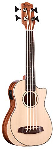 Muzikkon Heartland Bariton Bass Ukulele Akazie mit EQ