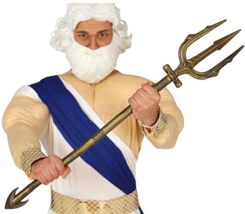 FIESTAS GUIRCA | Tridente Smontabile Dorato (94 cm) - Accessorio per Costume Romano Greco Dio del Mare Antagonista Supereroe Carnevale Halloween Mascherata Adulto Bambino - Oro