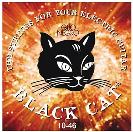 Gato Negro Black Cat Juego de Cuerdas para Guitarra Eléctrica 10-46 Acero y Nickel Fabricado Artesanalmente en España desde 1868