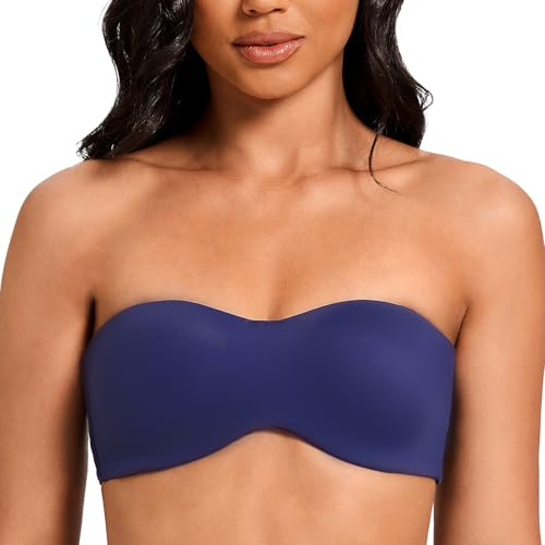 MELENECA Damen Trägerloser BH - Bügel,Ohne Einlagen,Große Größe Minimizer Bandeau BH Blue 85B