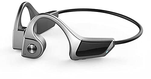 LHthebox Bone Conduction Headphones Wireless Bluetooth Headset Open-Ear Sweatproof Not In-ear Sports Earphones With Mic for Jogging Running Driving Cycling (Silver)