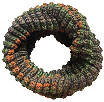CG - Talento Fiorentino, scaldacollo tubolare lavorato a maglia, invernale, sciarpa ad anello intrecciato con materiale stampato, unisex, fatto in Toscana, Made in Italy (Verde)