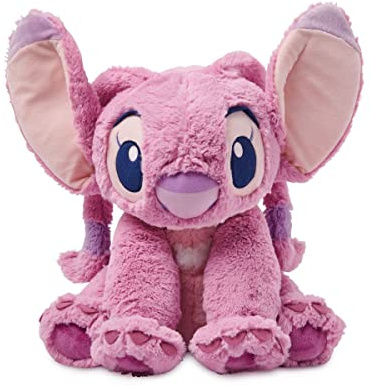 Disney Store Official Angel Medium Soft Toy for Kids, Cuddly Character with Fuzzy Texture and Embroidered Details, Flexible Floppy Ears, Plushy Suitable for All Ages.